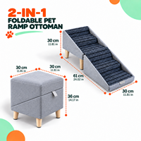 Rampe et escalier pliables de luxe modernes pour petits chiens et chats, en bois massif, antidérapants, pour canapé, lit, repose-pieds, ottoman, accessoire de rangement