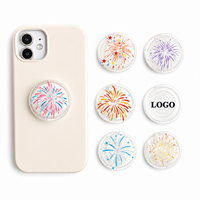 Support de téléphone pliable personnalisé à sublimation transparente, motif feux d'artifice, pour cadeaux du Nouvel An