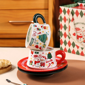 Ready Stock <b>Christmas</b> Ceramic Tea Cup Saucer Set Multi Pattern Xmas Cup Set With <b>Gift</b> <b>Box</b> for Home Decoration <b>Gift</b> - Product Image 4