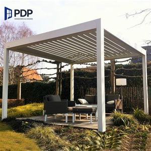 Pergola en aluminium imperméable de luxe, auvent rétractable, toit à lames en <span class=keywords><strong>bois</strong></span>, gazebo de patio extérieur de luxe pour villas, pavillon - Product Image 5