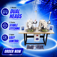 Máquina de coser overlock industrial automática de doble cabezal y cama plana, con pie de arrastre computarizado, de alta velocidad y accionamiento directo RN-430DX2