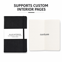 Carnet de notes A5 en cuir PU personnalisé pour entreprises, couverture rigide, couleur unie, avec sangle, pour voyages d'affaires, couverture en tissu