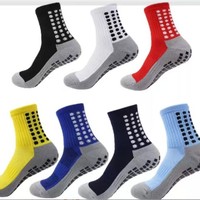 Chaussettes de football antidérapantes personnalisées, chaussettes de sport respirantes en coton, logo OEM