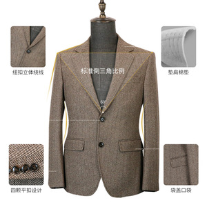 Date sur mesure costume suppler mâle <span class=keywords><strong>kaki</strong></span> costume robe Style italien formel <span class=keywords><strong>tailleur</strong></span> Slim Fit costumes pour hommes - Product Image 4