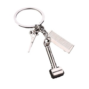 En gros, Breloques mini outils de <span class=keywords><strong>coiffure</strong></span> avec porte-clés, Ensemble de porte-clés pour coiffeur, Pendentif ciseaux et peigne en alliage pour clés de voiture - Product Image 5