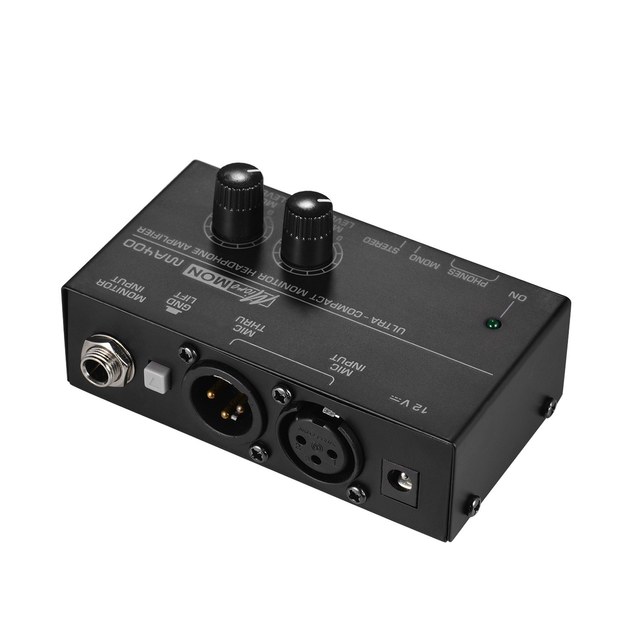 Ultra-Compact Monitor Headphone Amplifier Amp with XLR Microphone Input 6.35mm Monitor Input 6.35mm & 3.5mm Headphone Outputs Vo