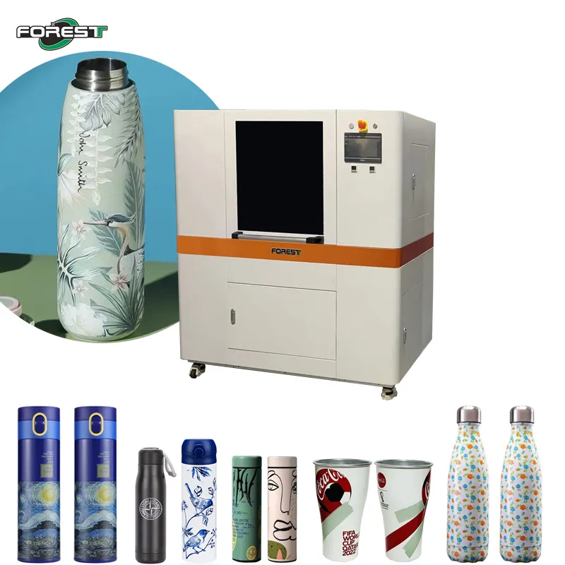 360 Rotary Printing Cylindrical Bottle Uv Bottle Printer For Round Bottle