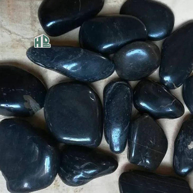 Камень, речные камни, полированная черная галька, камни для сада