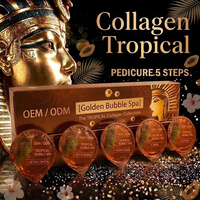 Kit de Pédicure Spa Cristal Détox Effervescent Doré pour Détente et Soulagement des Pieds Fatigués – Marque Privée Personnalisée pour Salons