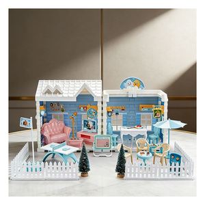 Maison de poupée pour filles, grande maison de jeu pour enfants, villa de simulation - Product Image 1
