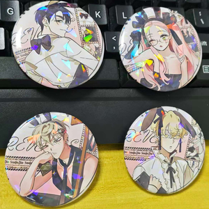 Set di 4 Badge Coreani a Tema Manga per il Terzo Anniversario del Caffè, con Personaggi Alien Stage Mizi Till Ivan Luka, 58mm, Spilla Decorativa per Cosplay - Product Image 3