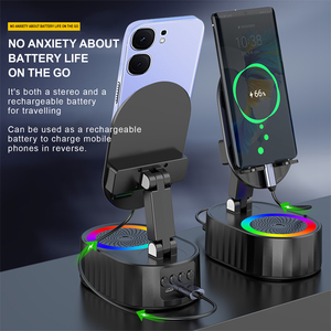 Wireless Induction NFC <b>Speaker</b> with Phone Stand Power Bank <b>Speaker</b> 3 in 1 Automatic Sensing RGB Stand - Product Image 5