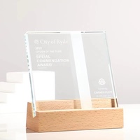 Trophée en cristal Médaille en bois massif personnalisée Creative Custom Outstanding Staff Team Award Anniversaire Retraite Souvenir