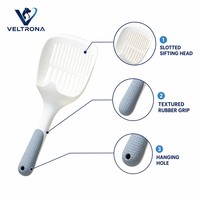 Pelle à litière antiadhésive avec crémaillère, support sur pied, design à fentes, outil de nettoyage des déchets d'animaux, vente en gros
