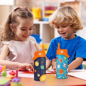 Botella <span class=keywords><strong>de</strong></span> <span class=keywords><strong>Agua</strong></span> Infantil <span class=keywords><strong>de</strong></span> Acero Inoxidable 304, Aislada al Vacío, Antiderrames, con Pajita y Tapa Abatible, 12oz, Venta al Por Mayor - Product Image 6