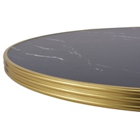 Table de bar en marbre avec bordure dorée pour restaurant, café, bistro, extérieur, Lifepursue