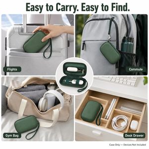 กระเป๋าใส่เครื่องส่งสัญญาณแบบกำหนดเองสำหรับ AirFly SE/Pro 2/Pro/Duo สายรัดยางยืดคู่ เหมาะสำหรับเคส <span class=keywords><strong>Avantree</strong></span> Relay แบบแข็ง EVA - Product Image 5