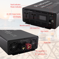 Pretiosus İnverter Akıllı LCD Ekranlı 3000w Şebeke Dışı Saf Sinüs Dalgası DC12/24V - AC220V Güç İnverteri Dönüştürücü (Ev İçin)