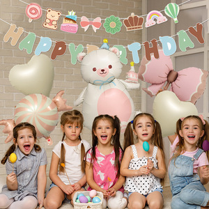 Ensemble de ballons en feuille d'aluminium ours mat drapeau de bonbons coeur <span class=keywords><strong>pour</strong></span> les décorations d'hélium de fête d'<span class=keywords><strong>anniversaire</strong></span> des enfants - Product Image 4