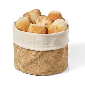 Multi Use Bread Storage Basket Crafted From 100% Unbleached Cotton <strong>and</strong> Natural Cork - Product Image 4