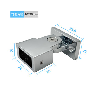 Connecteur de tige de support pour porte de douche Kellyto en verre, en acier inoxydable 304 et alliage de zinc, universel, épaisseur 6-8 mm - Product Image 2