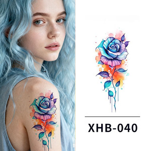 Autocollant de <span class=keywords><strong>tatouage</strong></span> temporaire imperméable pour homme à la mode pour <span class=keywords><strong>femme</strong></span>-Design <span class=keywords><strong>animal</strong></span> et fleur sexy, Art corporel non toxique - Product Image 4