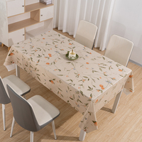 Nappe de table rectangulaire RNPT à motif gris et feuilles blanches pour patio, en tissu transparent