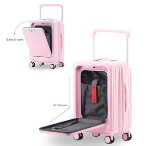 Valise à main de haute qualité ouverture avant bagages avec Port de charge USB large tige de traction sac de voyage PC voyage 20 pouces sac à roulettes - Product Image 6