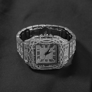 <span class=keywords><strong>Montre</strong></span> à quartz pour <span class=keywords><strong>homme</strong></span> tendance vintage hip-hop, motif épines, carrée, entièrement sertie de diamants, 45 mm, mouvement japonais MIYOTA <span class=keywords><strong>Citizen</strong></span> - Product Image 4