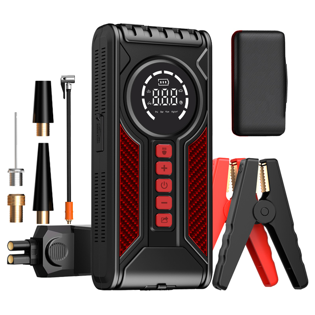 Car Battery Booster Power Bank Charger Lithium Battery Pack 7200mAh Portable Tyre Air Pump Jump Starter for Truck Motorcycle