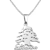 Collier en cèdre libanais plaqué or 18 carats, poli miroir, symbole du Liban, bijou personnalisé et tendance, vente chaude