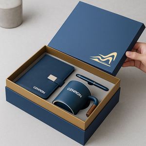 Custom Logo Corporate Gift Set with Notebook Ceramic Mug and Pen in Luxury Presentation Box for Business - Product Image 1