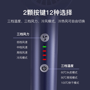Ionic Hair Dryer 20m/s Strong Wind Fast Drying Home Use Hot Cold Air Switchable - Product Image 4