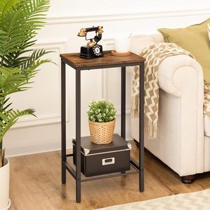 Modern minimalist wrought iron and solid wood entryway table, <b>console</b> table, two-tier living room shelf, wrought iron and wood - Product Image 4