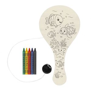 Popular Juego de Raqueta de Madera Portátil Personalizado con Serigrafía, Juego Educativo de Dibujo con Crayones para Niños - Regalo Promocional - Product Image 5