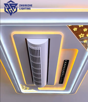 Ventilateur de plafond LED moderne à moteur DC dimmable pour appartement, salle à manger, avec télécommande et lampe en acrylique, compatible application