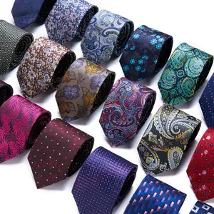 High quality hot selling Business striped Paisley 7.5cm handmade cheap men's polyester neck tie shengzhou