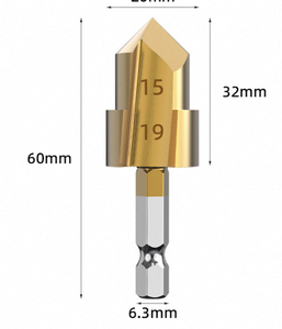 Foret étagé hexagonal Songfeng en titane avec fonction de perforation et de levage pour tuyaux PPR, longueur totale 61 mm - Product Image 4