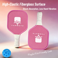 Mini raquette de pickleball en fibre de verre pour enfants, raquette de pickleball portable, batte d'entraînement avec poignée antidérapante