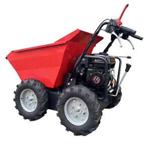 Minivolquete Rojo de Acero con Cuatro Ruedas, Motor a Gasolina, Carro de Volteo Industrial, Plataforma con Recubrimiento en Polvo, Diseño Duradero - Product Image 1