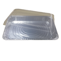 Barquette rectangulaire jetable en aluminium et PET pour barbecue, plateau de cuisson pleine taille pour buffet, récipient alimentaire personnalisé pour plats à emporter