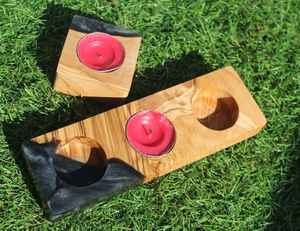 Portavelas de Resina y Madera Duradero, Hecho a Mano con Madera Maciza con Incrustaciones de Resina, Diseño Elegante y Funcional, Perfecto - Product Image 5