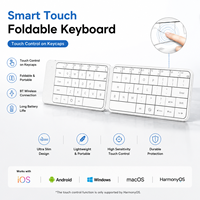Nuevo teclado inalámbrico plegable con panel táctil, control táctil inteligente, mini teclado portátil para tableta, teléfono, iOS, Android, Windows
