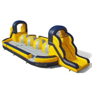 Parcours d'obstacles gonflable géant commercial d'extérieur avec toboggan, jeu de défi gonflable pour location de fête et de carnaval - Product Image 1