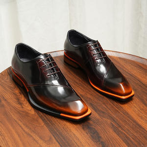 Nuevos Zapatos Formales de Cuero de Lujo para Hombre, con Punta Cuadrada, Estilo Oxford, Brillantes, para Negocios, con Aumento de Altura - Product Image 3