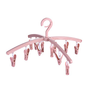 ราวตากผ้าอเนกประสงค์แบบปีกนกพร้อมคลิปหนีบ 12 ตัว แบบตะขอหมุนได้ สำหรับถุงเท้า ชุดชั้นใน ใช้ในระเบียง จัดระเบียบเสื้อผ้า - Product Image 5