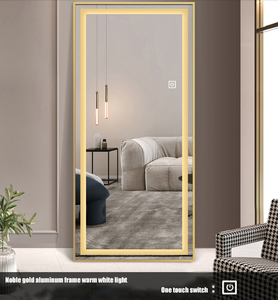 Miroir pleine longueur LED encastré doré, avec capteur de mouvement intelligent et commande tactile, pour <span class=keywords><strong>mur</strong></span> et sol - Product Image 4