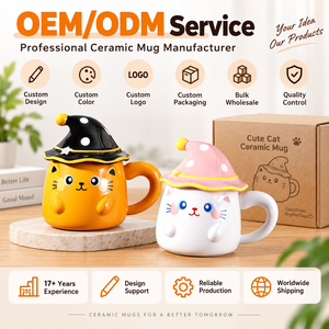 Nueva Taza de Café de Cerámica Personalizada con Diseño de Dibujos Animados para Festivales, con Tapa de Sombrero Mágico, Linda Taza <span class=keywords><strong>3D</strong></span> para Halloween - Product Image 5