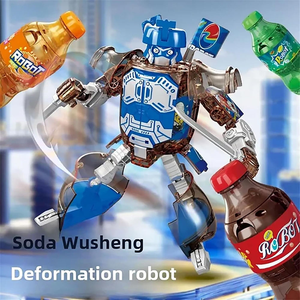 Nouveaux jouets éducatifs STEM, jouets <span class=keywords><strong>robots</strong></span> déformables en forme de bouteilles de boisson, jouets <span class=keywords><strong>robots</strong></span> déformables en forme de canettes de soda, jouets créatifs pour enfants, cadeau - Product Image 4