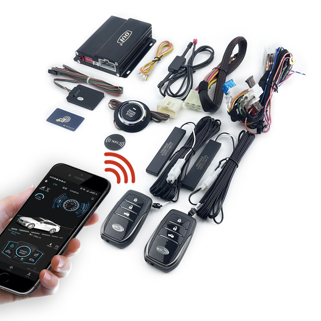 OVI Digital Car Key App-Controlled Car Key PKE Keyless Entry Car Alarm Remote Start Stop Smart Start System Universal